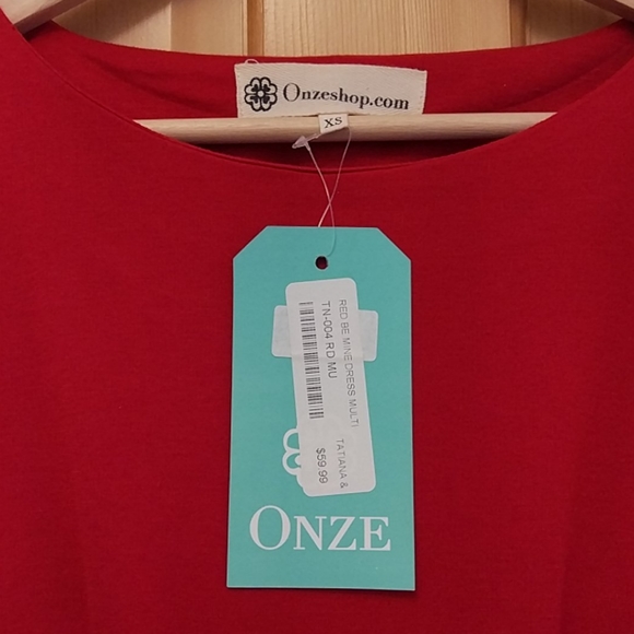 NWT Onze Shop Red Fit & Flare Dress, XS - Picture 3 of 4